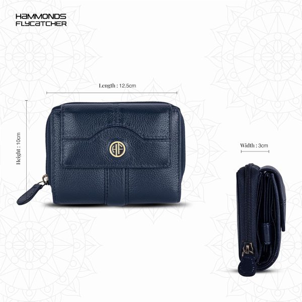 HAMMONDS FLYCATCHER Leather Ladies Wallet for Woman with 14 Card Slots - Clutch Purse for Women, Ladies Wallet for Women Stylish, Purse for Woman, Blue - Image 3