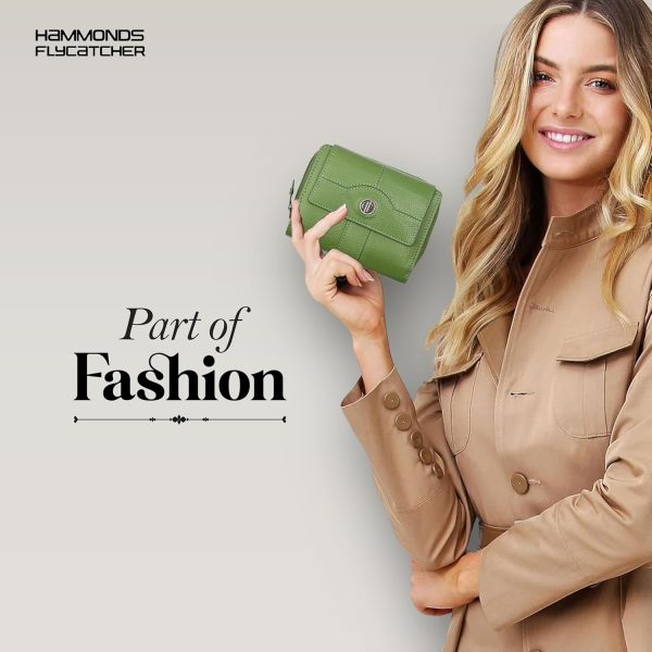 HAMMONDS FLYCATCHER Leather Ladies Wallet for Woman with 14 Card Slots - Clutch Purse for Women, Ladies Wallet for Women Stylish, Ladies Purse for Women Wallet, Purse for Woman, PRT Green - Image 4