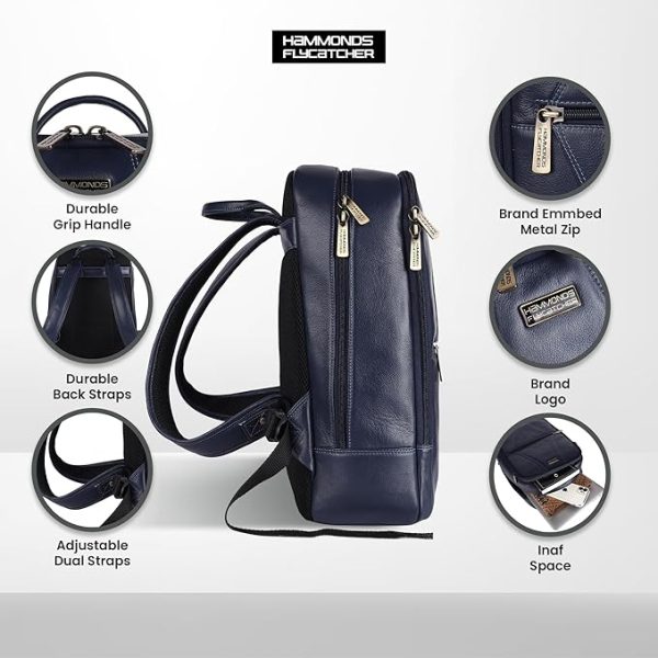 HAMMONDS FLYCATCHER Genuine Leather 14 inch laptop Backpack - Image 7