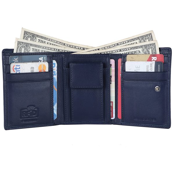 HAMMONDS FLYCATCHER Black Wallets for Man - Trifold Genuine Leather Men Wallet with RFID Protection, 5 Card Slots, 2 ID Windows, Currency Slots, Snap Button Closure, Gift Box Included, Gift for Men - Image 6