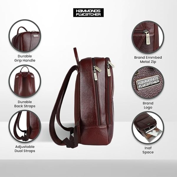 HAMMONDS FLYCATCHER Genuine Leather 14 inch laptop Backpack - Image 6
