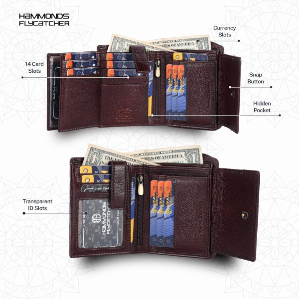 HAMMONDS FLYCATCHER Leather Ladies Wallet for Woman with 14 Card Slots - Clutch Purse for Women, Ladies Wallet for Women Stylish, Ladies Purse for Women Wallet, Purse for Woman, Brown - Image 7