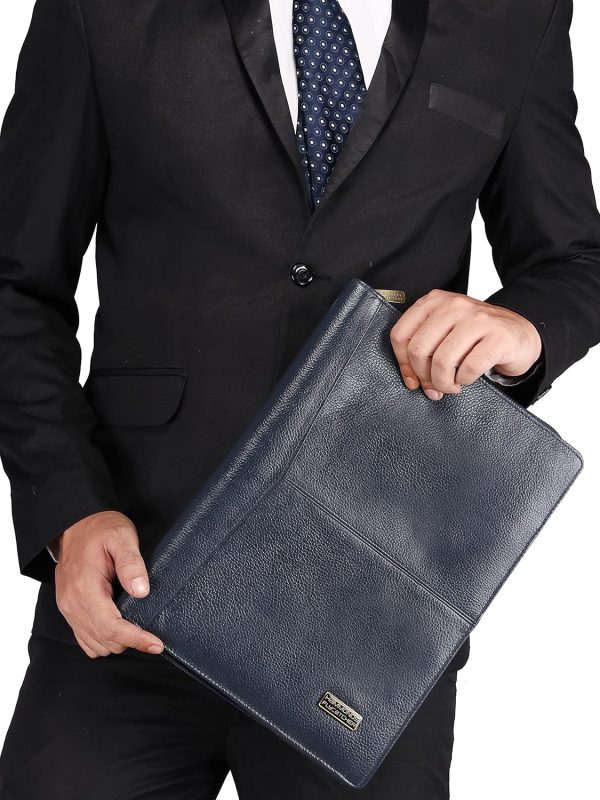 HAMMONDS FLYCATCHER Genuine Leather File Folder, Document Organizer File with Zipper Closure, Premium File Holder for Documents, Business & Office Document File Folder Black (Copy) - Image 6