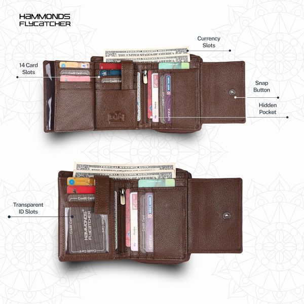 HAMMONDS FLYCATCHER Leather Ladies Wallet for Woman with 14 Card Slots - Clutch Purse for Women, Ladies Wallet for Women Stylish, Ladies Purse for Women Wallet, Purse for Woman, Mehendi - Image 6