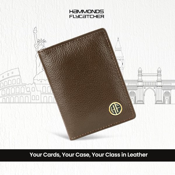 HAMMONDS FLYCATCHER Genuine Leather Card Holder Wallet for Man & Women, RFID Protected ATM/Credit Card Holder Wallet for Men with 6 Slots