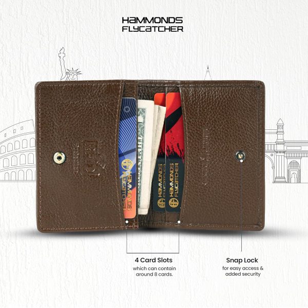 HAMMONDS FLYCATCHER Genuine Leather Card Holder Wallet for Man & Women, RFID Protected ATM/Credit Card Holder Wallet for Men with 6 Slots - Image 4