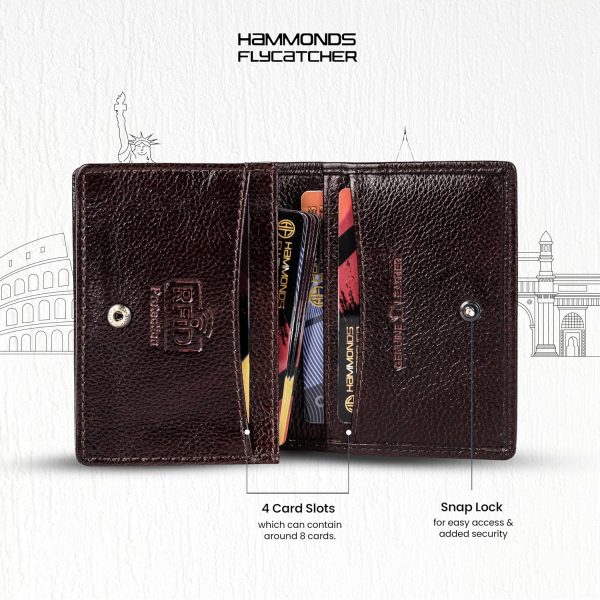 HAMMONDS FLYCATCHER Genuine Leather Card Holder Wallet for Man & Women, RFID Protected ATM/Credit Card Holder Wallet for Men with 6 Slots - Image 5