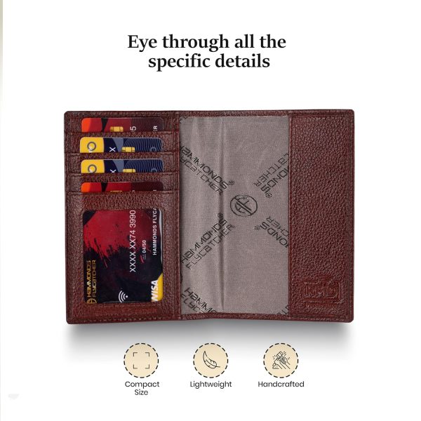 HAMMONDS FLYCATCHER Genuine Leather Passport Cover for Men, Passport Cover for Women, RFID Passport Holder for Men Travel Accessories for Men, Passport Bag for Men, 3 ATM Card Slots - Brown - Image 5