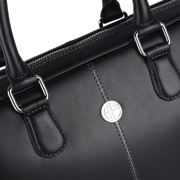 HAMMONDS FLYCATCHER Genuine Leather Black Laptop Bag for Men - Messenger Office Bag for Men - Fits Up to 15.6 Inch Laptop - Adjustable Shoulder Strap - Ideal for Office, Travel, Daily Use - Image 8