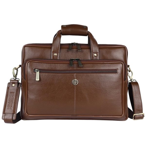 HAMMONDS FLYCATCHER Men's Leather Laptop Messenger Bag, Mehendi