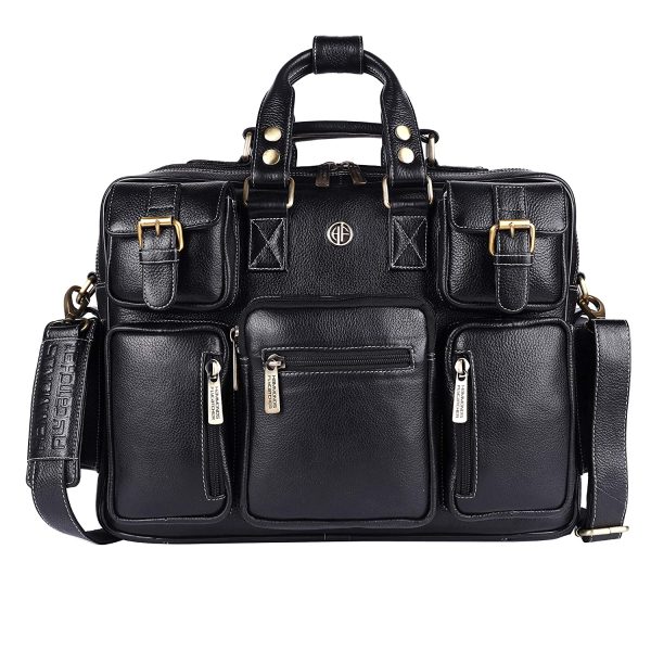 HAMMONDS FLYCATCHER Genuine Leather Office Bag for Men with Adjustable Shoulder Strap - 15.6 Inch Laptop Bag for Men - Water Resistant, 1 Year Warranty - Office, Travel, Daily Use - Image 4