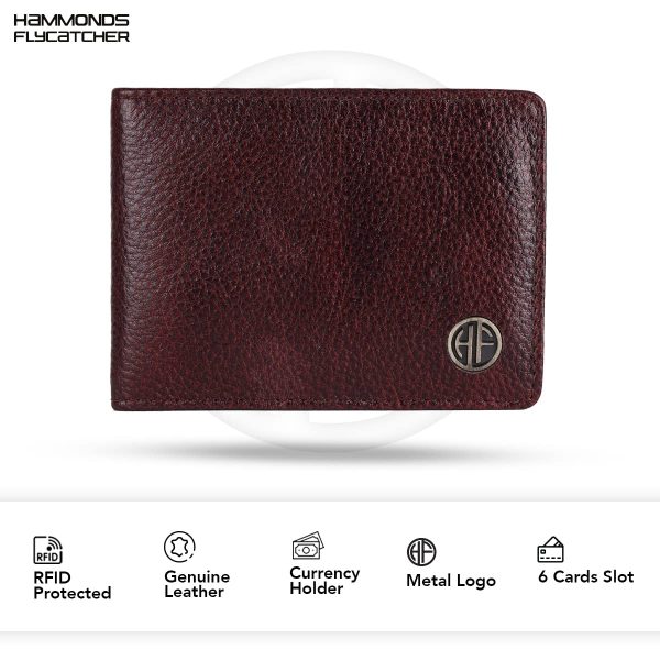 HAMMONDS FLYCATCHER Genuine Leather Slim Wallet for Men, Brown | RFID Protected Leather Wallets for Men | Mens Wallet with 6 Card Slots Card Container - Image 5