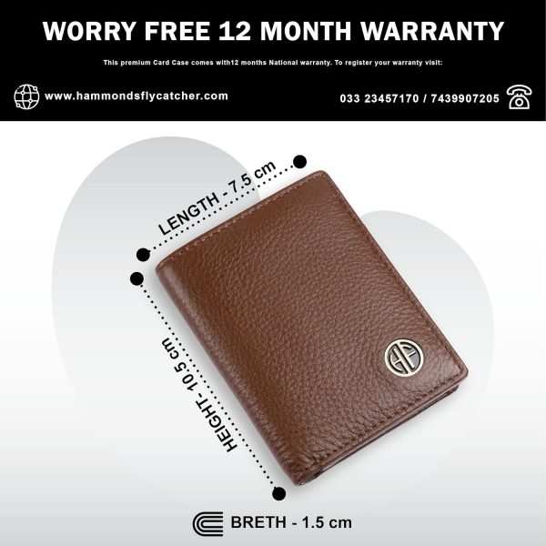 HAMMONDS FLYCATCHER Genuine Leather Card Holder Wallet for Man & Women, RFID Protected ATM/Credit Card Holder Wallet for Men with 6 Slots and 1 Currency Slot - Image 5