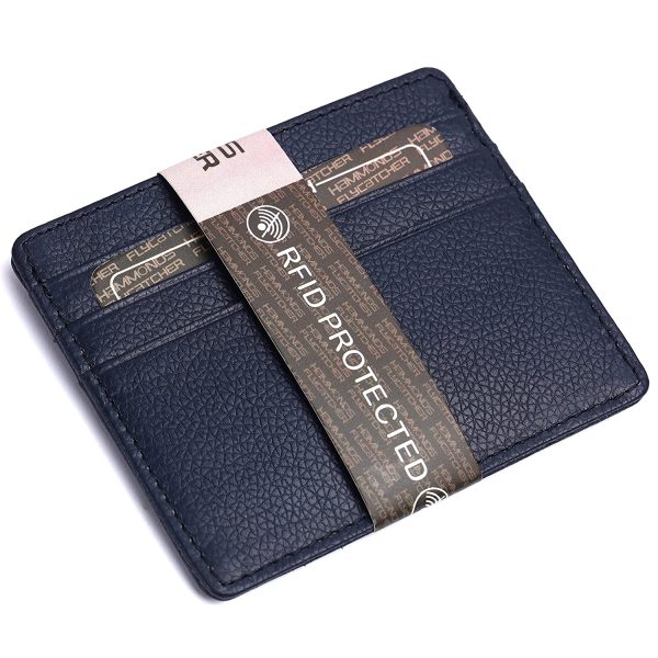 Hammonds Flycatcher RFID Protected Genuine Leather Blue Card Holder - Image 3