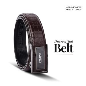 HAMMONDS FLYCATCHER Genuine Leather Belt for Men, Premium Leather Belt with Auto Lock mechanism, Mens Belt Leather Branded with Slide Lock, Stylish Hidden Tail Design for Everyday Wear