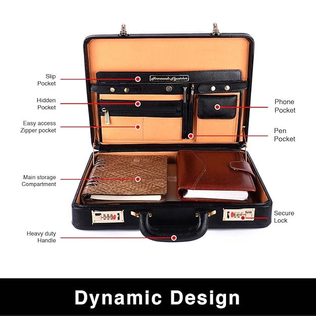 Hammonds Flycatcher Genuine Leather Black Briefcase - Image 6