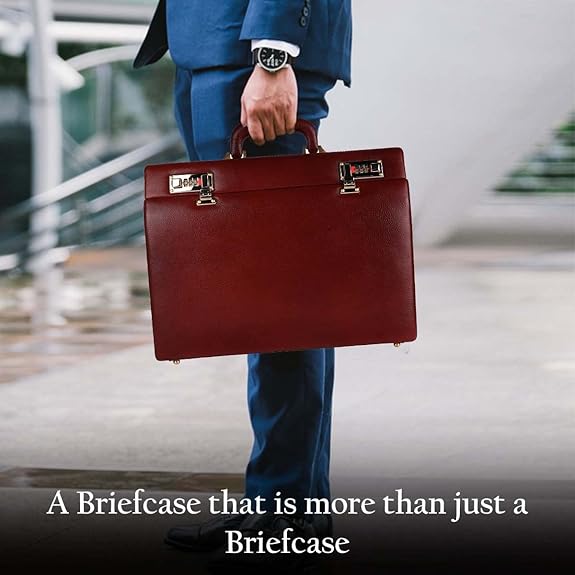 HAMMONDS FLYCATCHER Expandable Genuine Leather Briefcase for Men, Travel Office Bag with Dual Combination Lock Protection, Hand Bag for Men, Spacious - Image 6