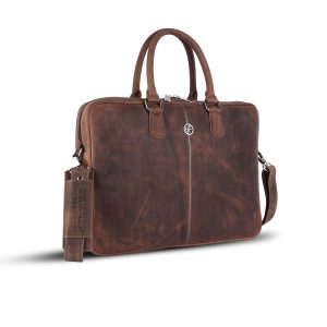 Hammonds Flycatcher Genuine Leather Laptop Bag for Men - Messenger Office Bag for Men - Fits Up to 15.6 Inch Laptop - Adjustable Shoulder Strap - Ideal for Office, Travel, Daily Use - Canyon Ridge