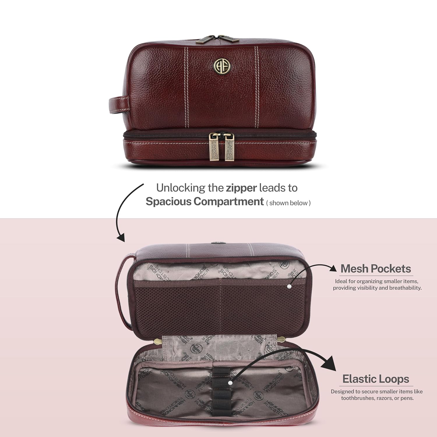 Hammonds Flycatcher Genuine Leather Shaving Bag for Men - Leather Toiletry Bag - Image 10