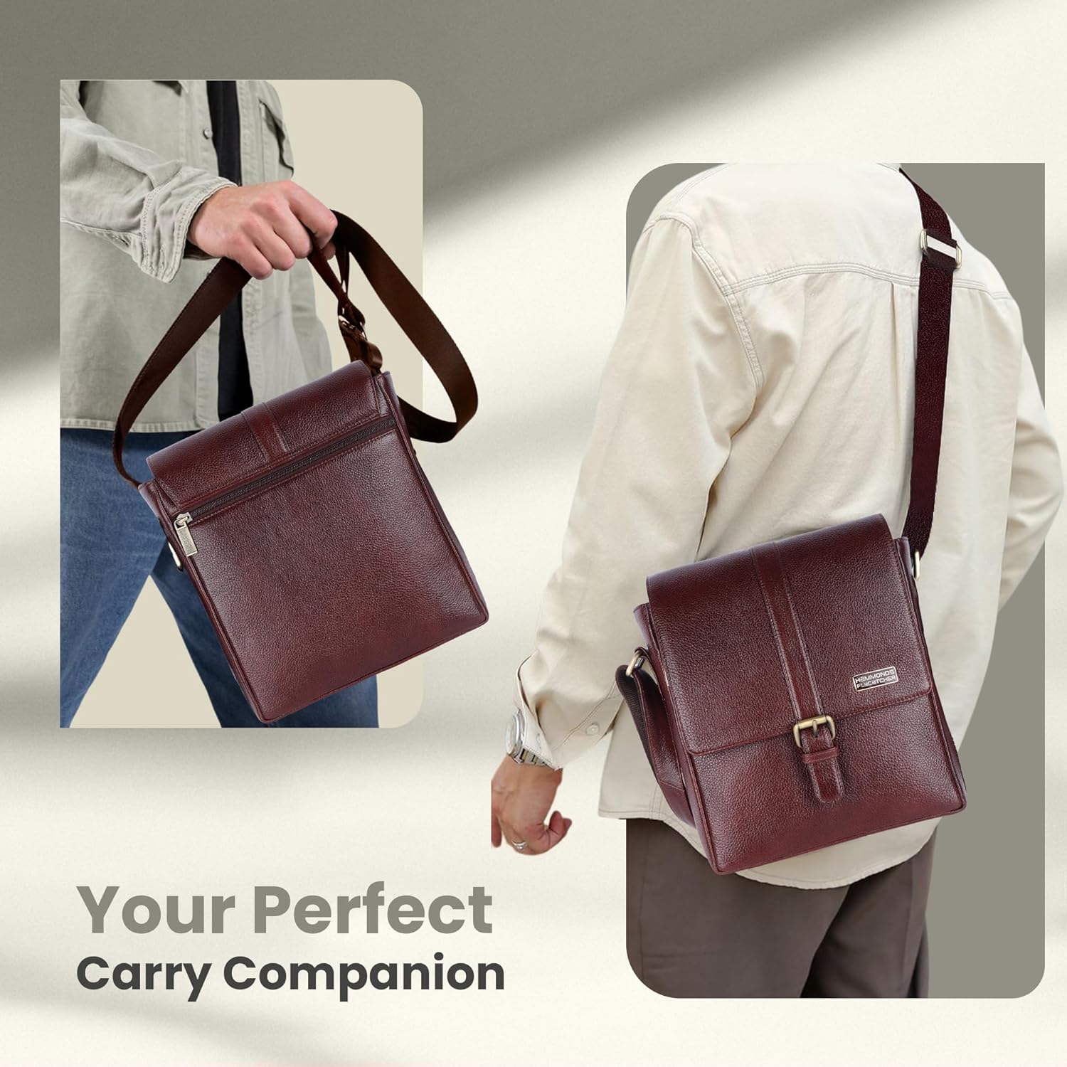 HAMMONDS FLYCATCHER Mens Genuine Leather Messenger Sling Bag| Sb1164 - Image 7