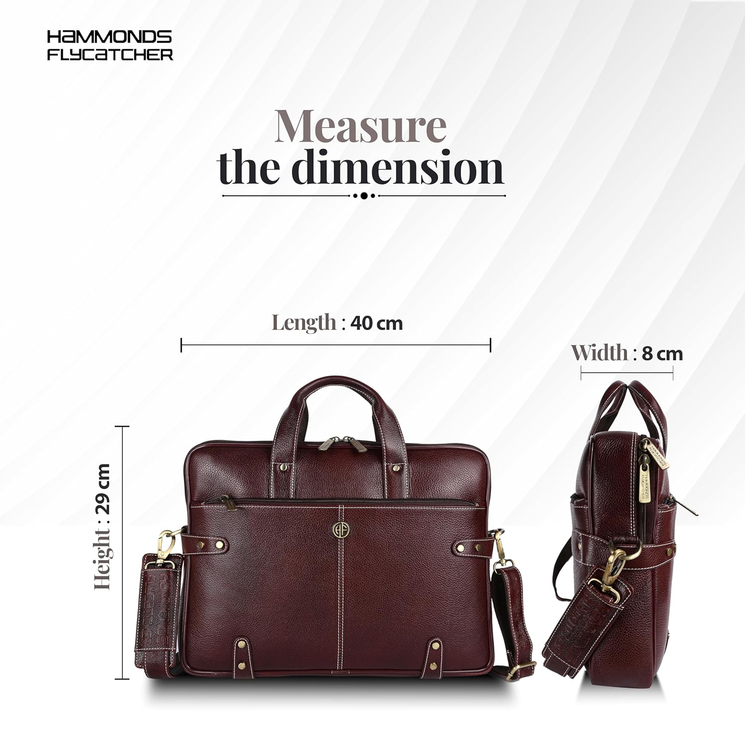 HAMMONDS FLYCATCHER Leather Laptop Bag (Brown) - Image 7