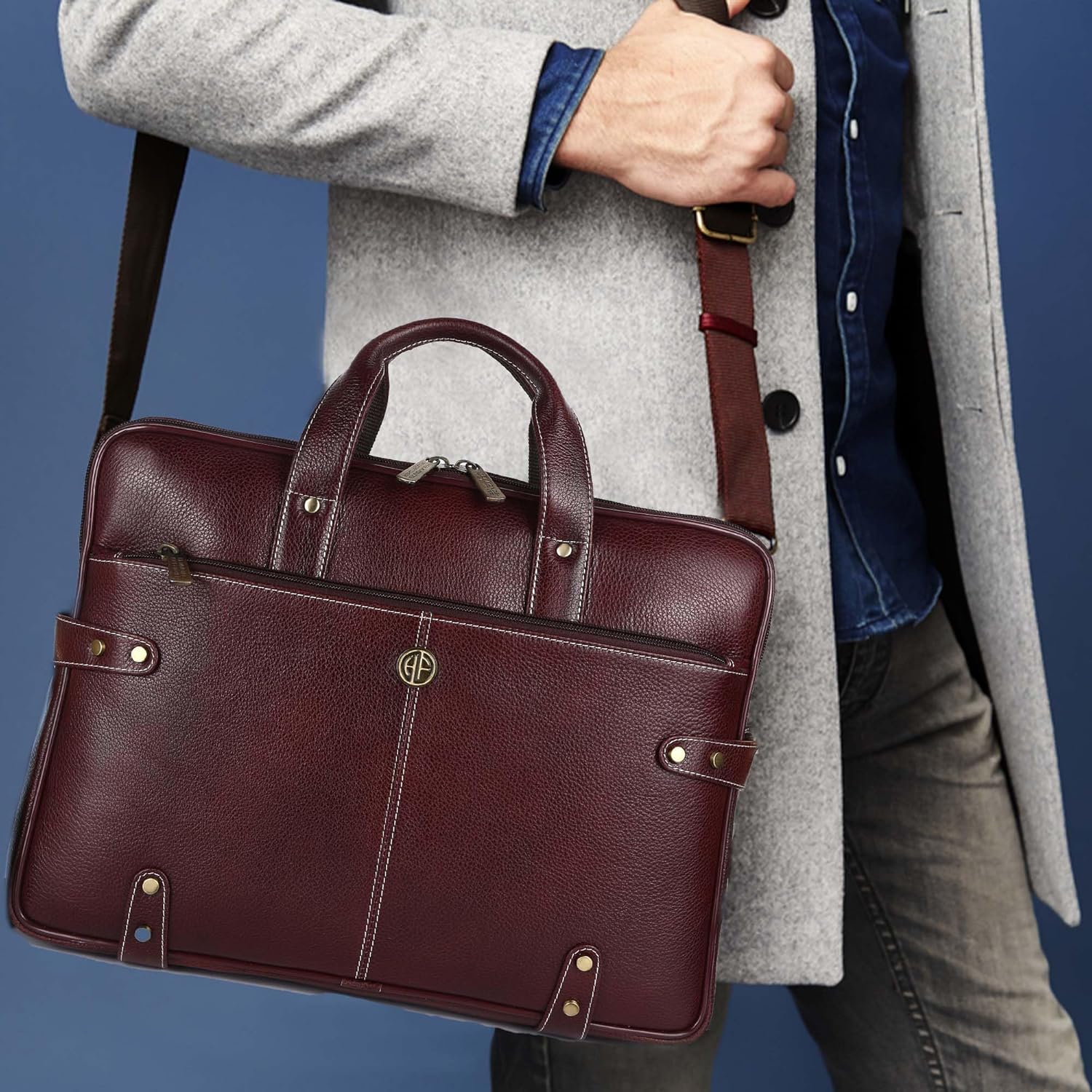 HAMMONDS FLYCATCHER Leather Laptop Bag (Brown) - Image 8