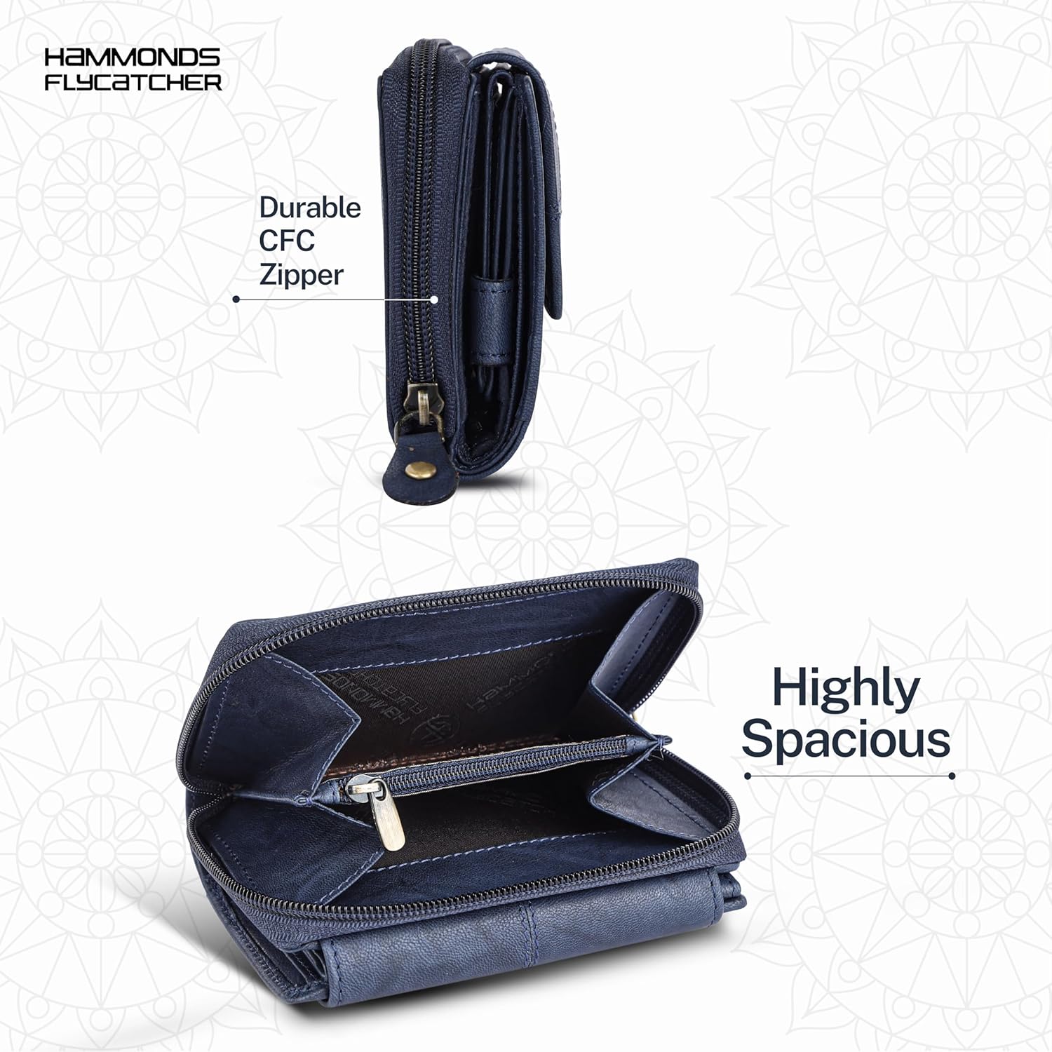 HAMMONDS FLYCATCHER Leather Ladies Wallet with 14 Card Slots - Clutch Purse for Women, Ladies Wallet for Women Stylish, Ladies Purse for Women Wallet, Gift for Womens - Brown - Image 3