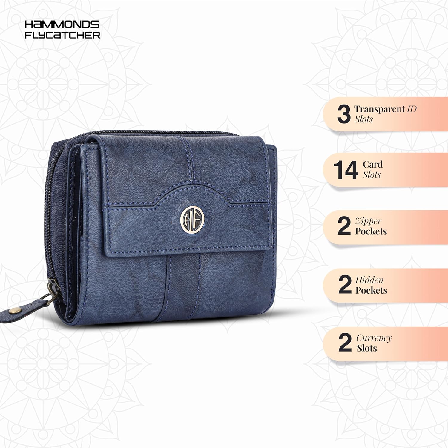 HAMMONDS FLYCATCHER Leather Ladies Wallet with 14 Card Slots - Clutch Purse for Women, Ladies Wallet for Women Stylish, Ladies Purse for Women Wallet, Gift for Womens - Brown - Image 4