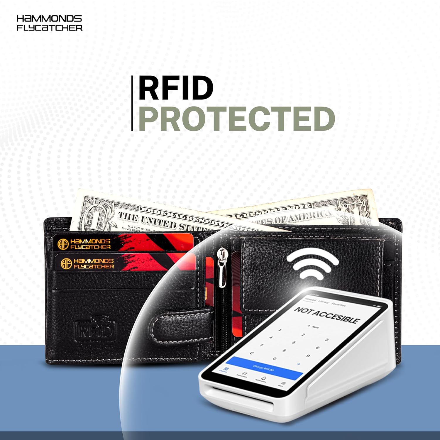 HAMMONDS FLYCATCHER Genuine Leather Slim Wallet for Men, Blue | RFID Protected Leather Wallets for Men | Men's Wallet - Image 8