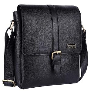 Hammonds Flycatcher Genuine Uni Leather Sling Bag(BLK)
