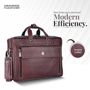 Hammonds Flycatcher Genuine Leather Laptop Bag For Men | Brown Solid Genuine Leather Messenger Bag For Men