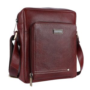 HAMMONDS FLYCATCHER Unisex Genuine Leather Brown Sling Messenger Bag (SB1171BR) (Brown)