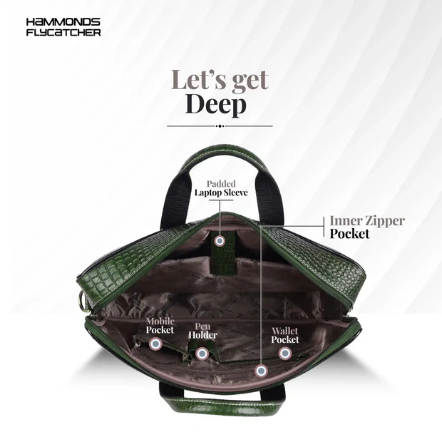 Hammonds Flycatcher Genuine Leather Laptop Bag - Image 4